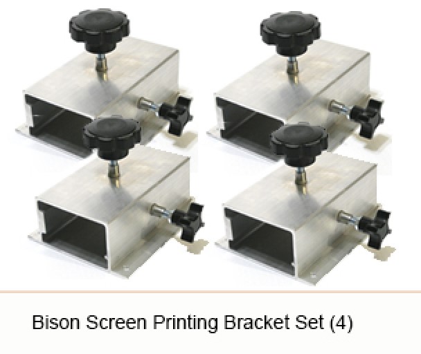 Set of four Bison screen printing platen brackets